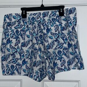 Lilly Pulitzer linen shorts Large- elastic waist EUC